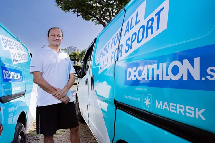 Rupesh Jain (Maersk) with co-branded Decathlon vans