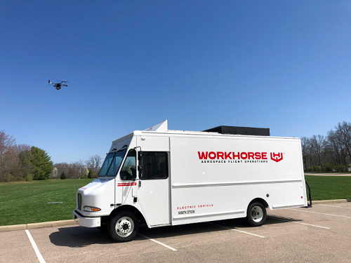 Workhorse van with HorseFly delivery drone